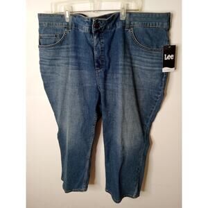 NWT Lee Women's Seattle Fog Blue Denim 26 Midrise Capri Crop Regular Fit Pants